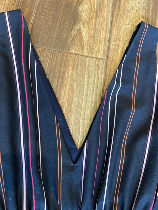 Frank + Oak Navy Striped V-Neck Wide-Leg Jumpsuit - Picture 10 of 10